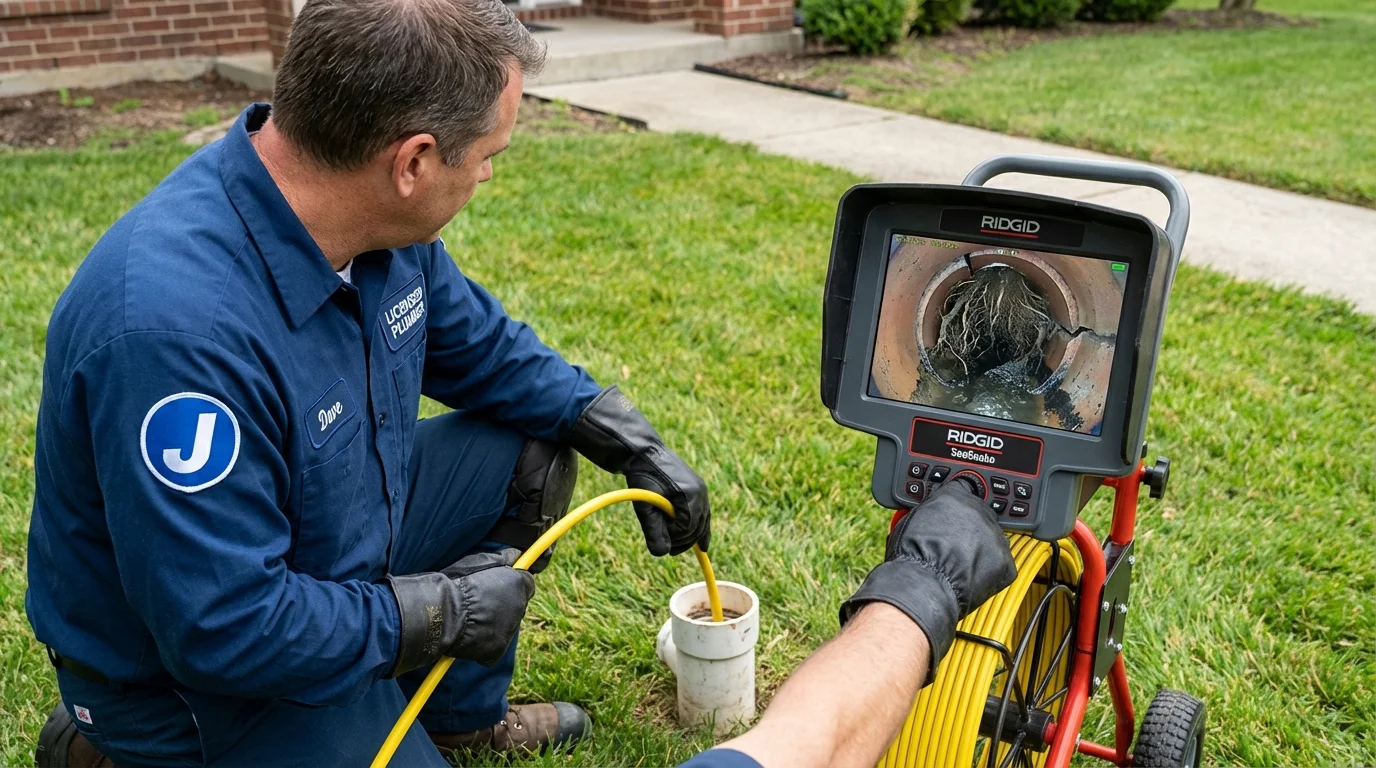 Sewer camera inspection being performed by Johns Plumbing LLC in Reed City